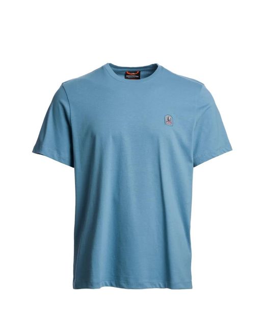 Parajumpers Blue Logo-Patch T-Shirt for men