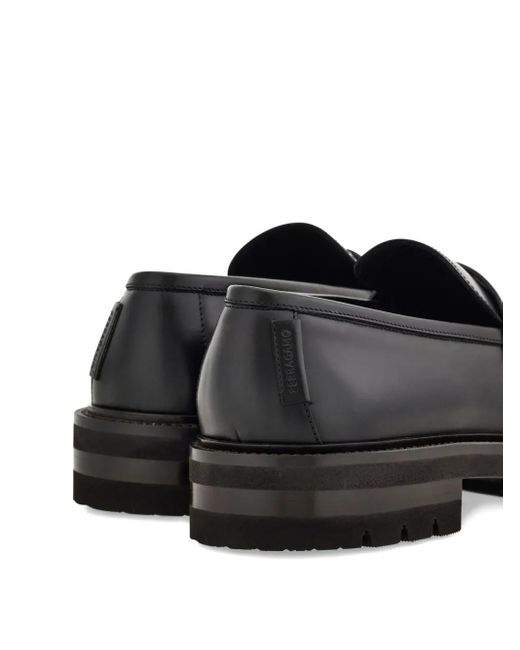 Ferragamo Black Flat Shoes for men