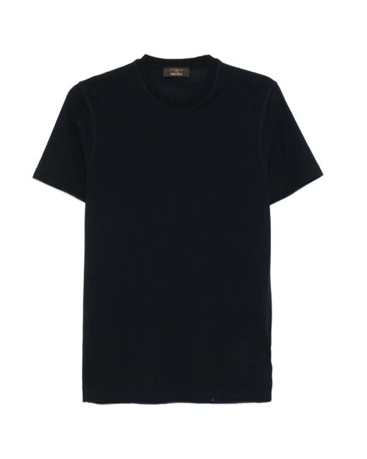 Zanone Black Round-Neck Cotton T-Shirt for men