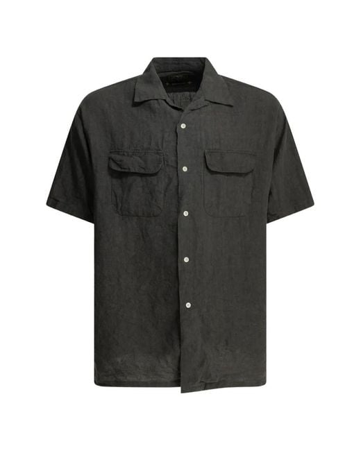 Beams Plus Black Chemise En Lin À Manches Courtes for men