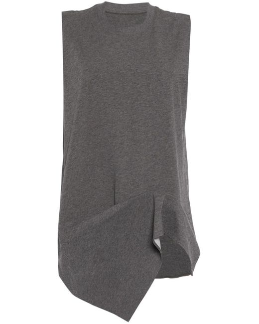 JNBY Gray Asymmetric-hem Cotton T-shirt