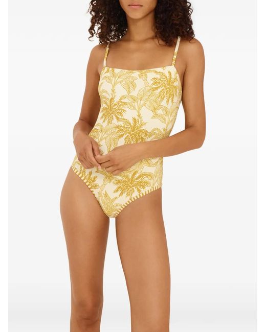 Eres Metallic Tropical-Pattern Swimsuit