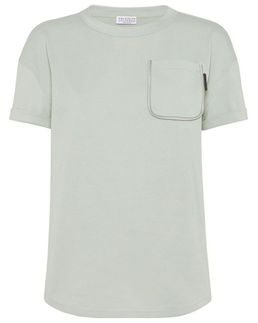 Brunello Cucinelli チェストポケット Tシャツ Gray