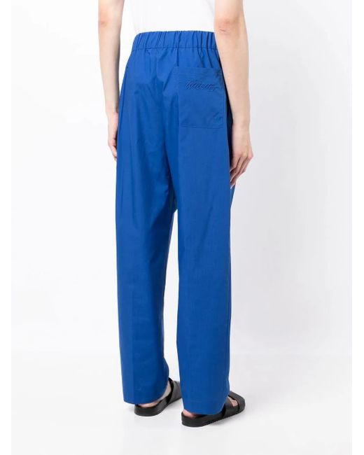 Laneus Blue Straight-Leg Cotton Trousers for men