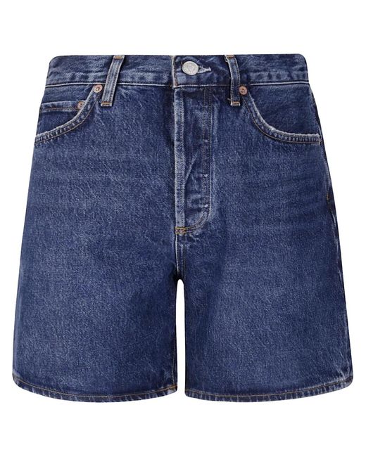 Agolde Blue High-Rise Shorts