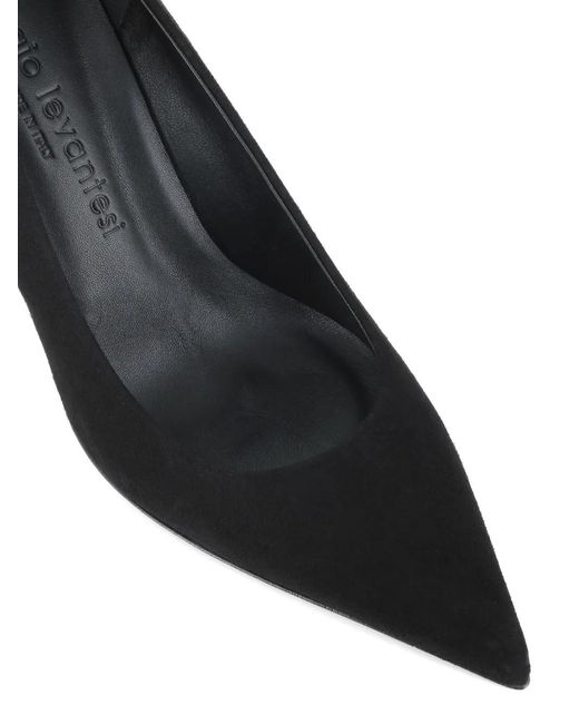 Sergio Levantesi Black Dusy Pointed-Toe Pumps