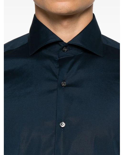 Fay Blue Cutaway-Collar Shirt for men