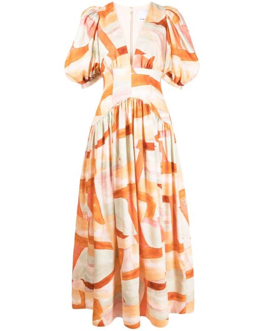 Robe Princeton à imprimé abstrait Acler en coloris Orange