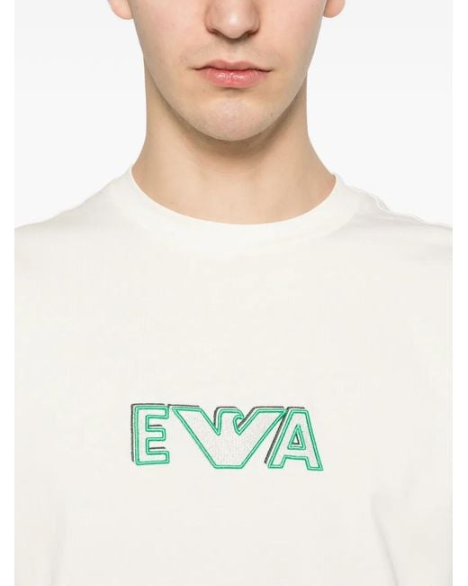 Emporio Armani White Logo T-Shirt for men
