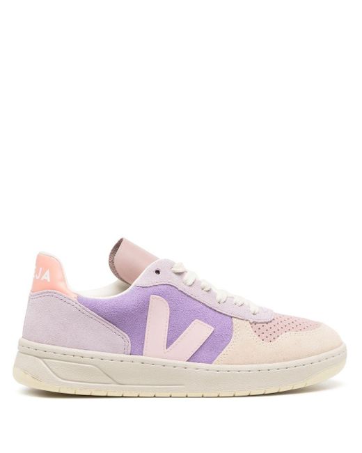 Dames Dames Schoenen voor voor Sneakers voor Lage sneakers Veja Suède V-10  Low-top Sneakers Met Vlakken in het Roze allware.com.br
