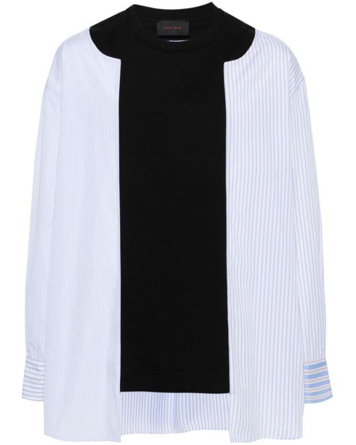 Simone Rocha Black Colour-block Cotton Shirt for men