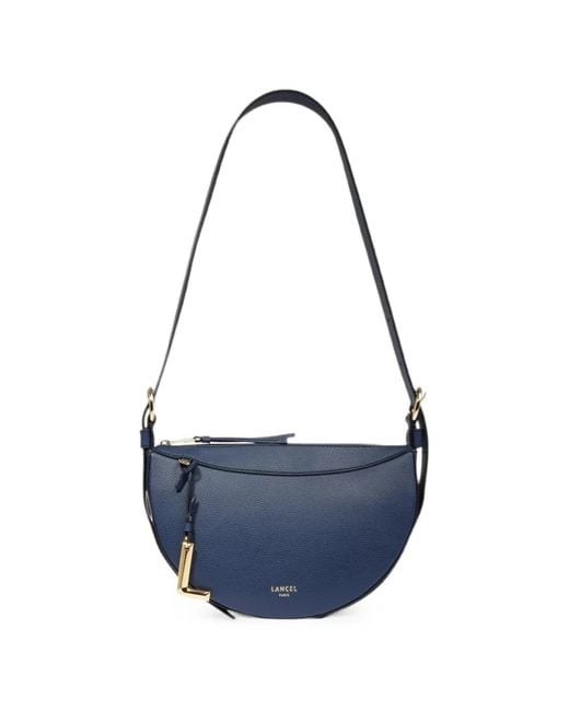Lancel Blue Half-Moon Zip-Fastening Shoulder Bag