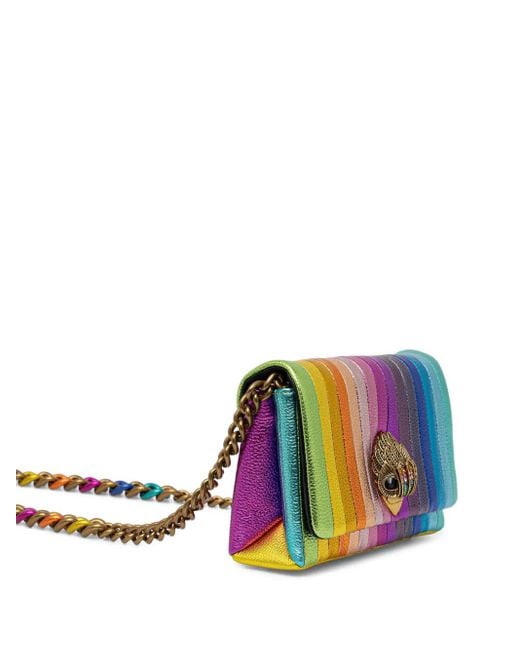 Kurt Geiger Gray Embellished Striped Cross Body Bag