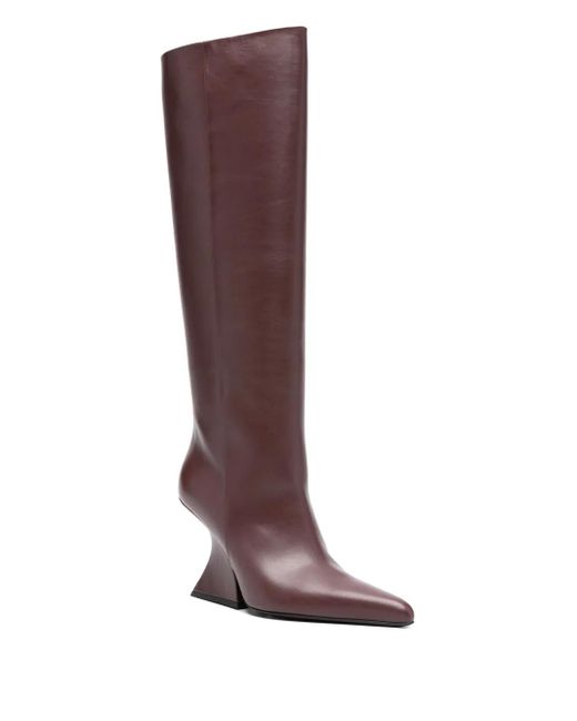 Mugler Brown 70Mm Pointed-Toe Sculpted-Heel Boots