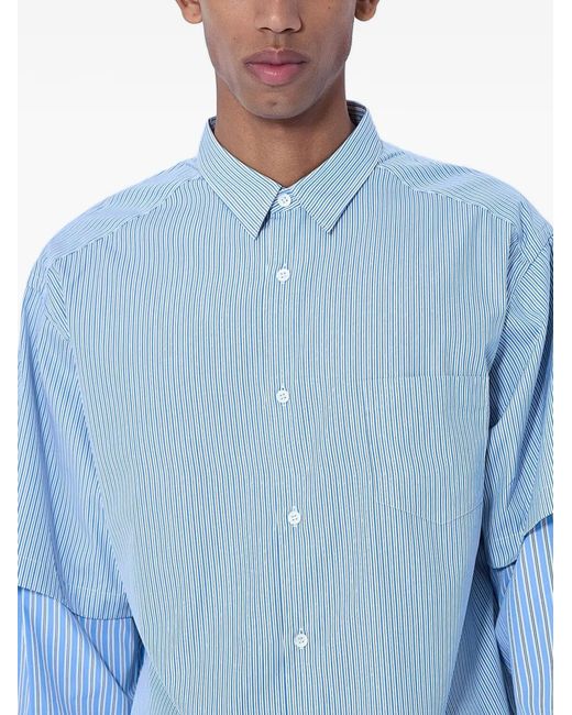 Comme des Garçons Blue Striped-Pattern Shirt for men