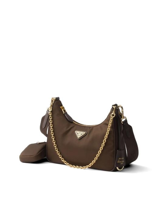 Prada Brown Re-Nylon 2005 Nylon Shoulder Bag