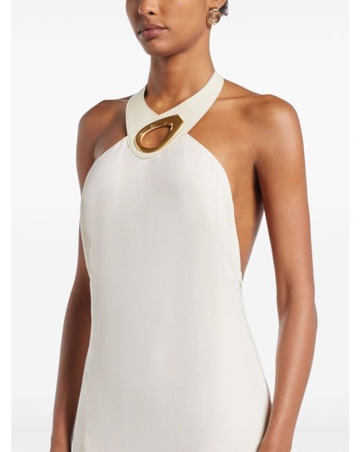 Tom Ford White Cut-out Halterneck Gown