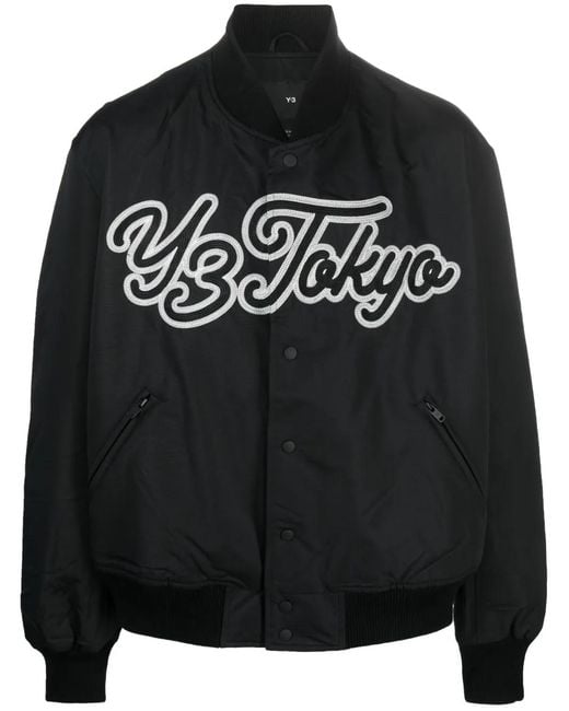 Y-3 Black Team Logo-Embroidered Jacket for men