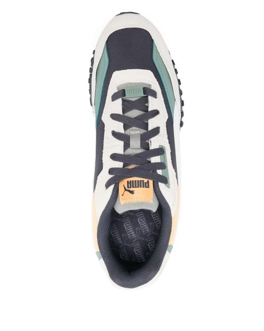 PUMA White Blktop Rider Sneakers