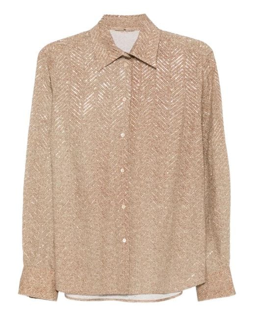 Ermanno Scervino ヘリンボーン シャツ Natural