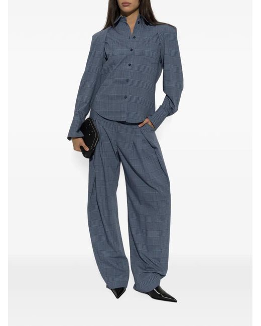 IRO Blue Check-Pattern Lidja Shirt
