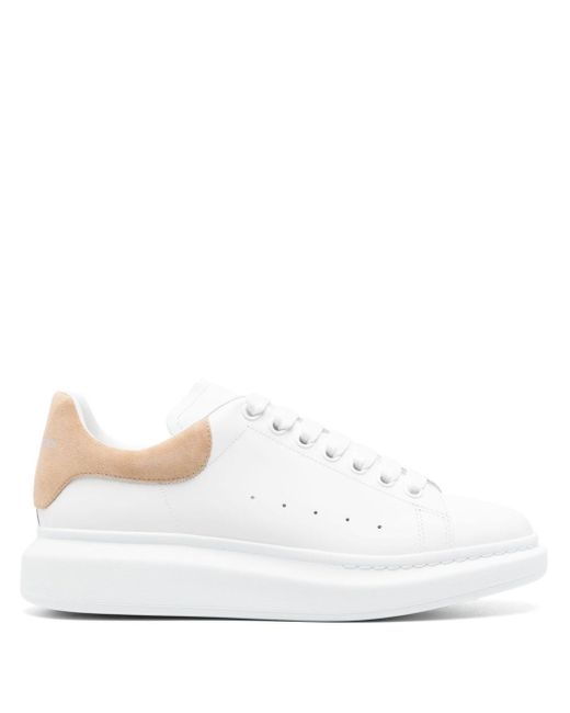 Alexander McQueen Leren Sneakers Met Suède Vlak in het White voor heren
