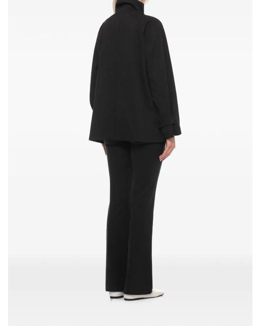 Emme Black High-Neck Raglan-Sleeve Raincoat
