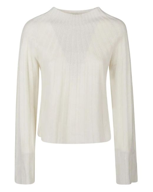 Pull Côtelé À Manches Évasées Koro Loulou de Saison en coloris White