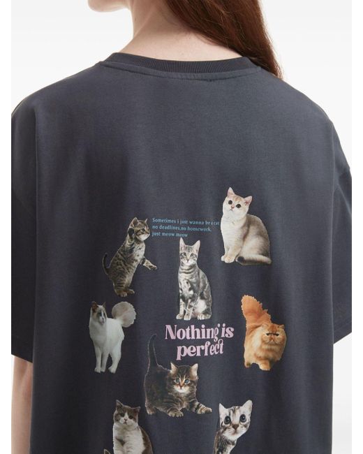 Camiseta con gato estampado B+ AB de color Blue