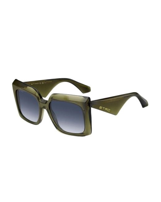 Etro Blue Geometric-Frame Sunglasses