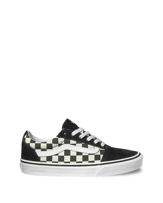 Vans White Checkerboard Stripe Sneakers