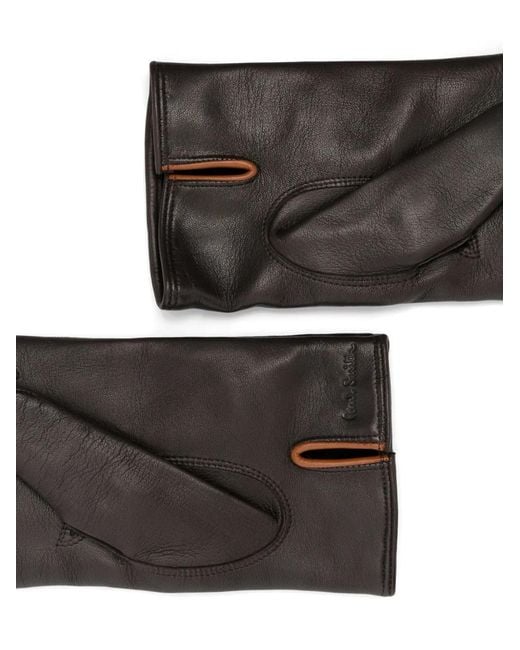 Paul Smith Black Leather Gloves for men