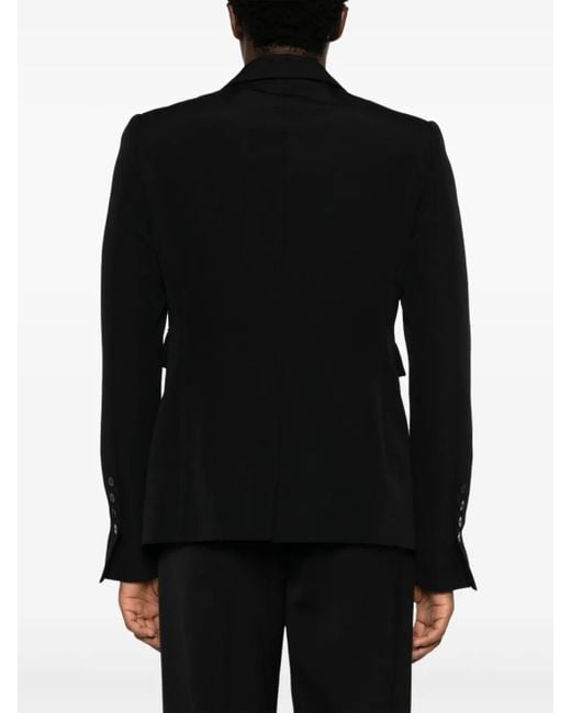 SAPIO Black Single-Breasted Cotton-Wool Blazer for men