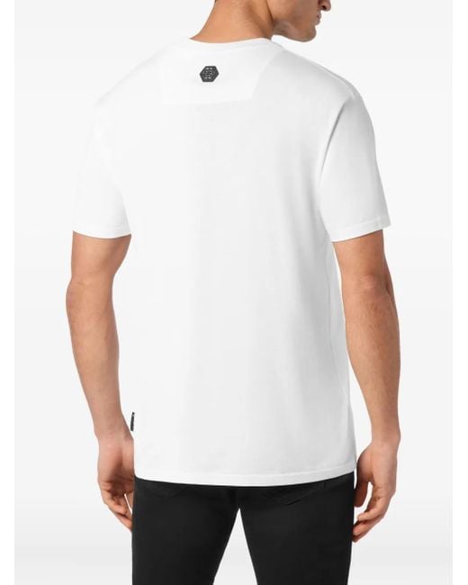 Philipp Plein Coursive Border T-Shirt in het White voor heren