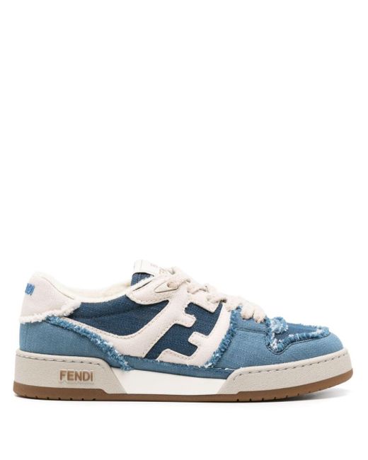 Fendi Blue Match Denim-Sneakers