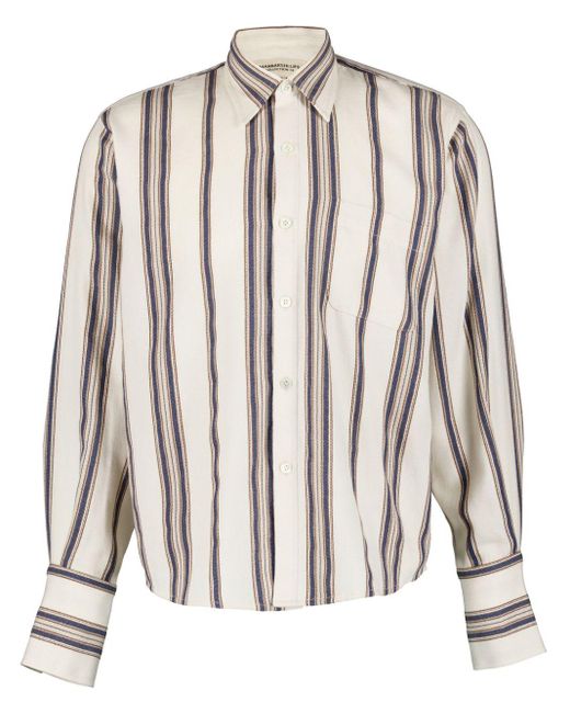 Marrakshi Life White Striped Cotton Shirt
