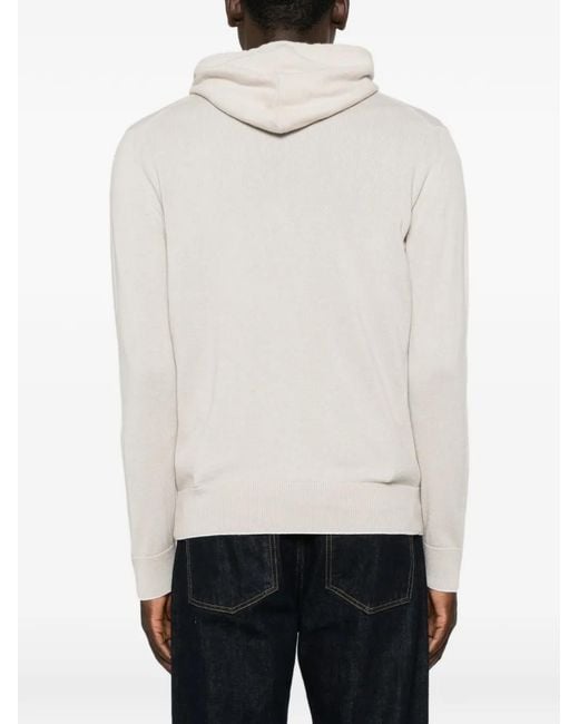 Eleventy White Zip-Up Hoodie for men
