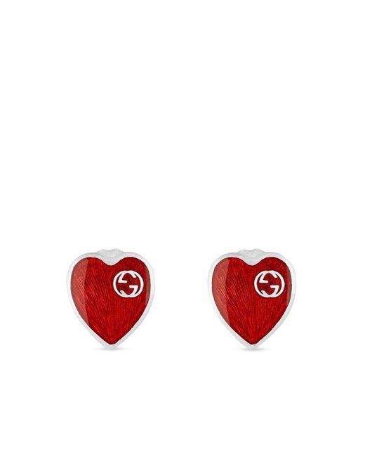 Gucci Red Heart Stud Earrings