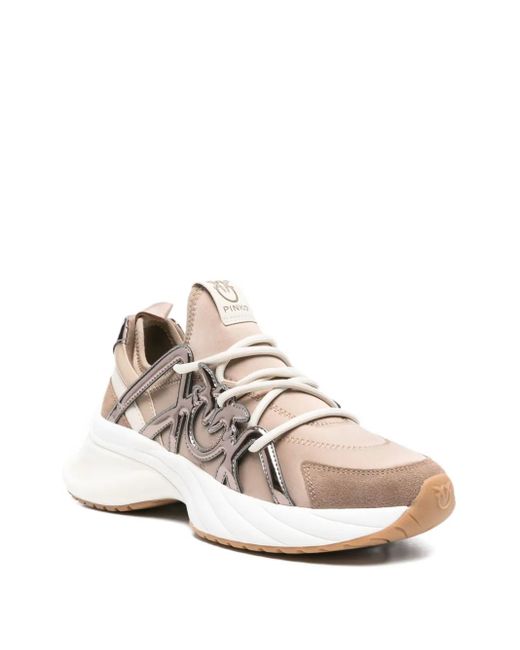 Pinko Brown Ariel Lace-Up Low-Top Sneakers