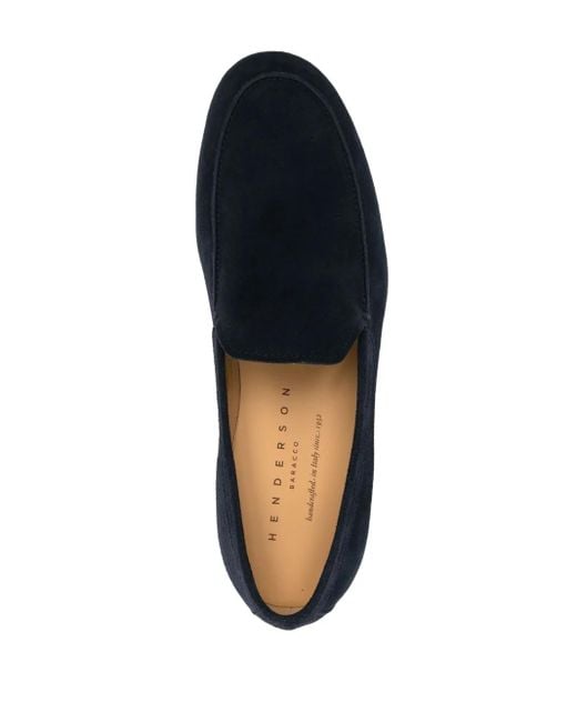 Henderson Blue Brushed Suede Loafers for men