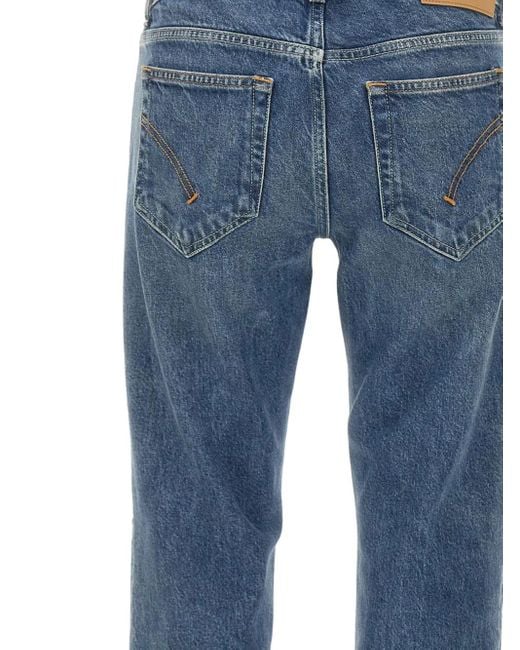 Dondup Blue Five-Pocket Logo Jeans