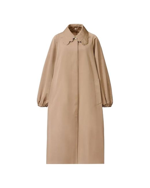 Fabiana Filippi Natural Embroidered Collar Coat