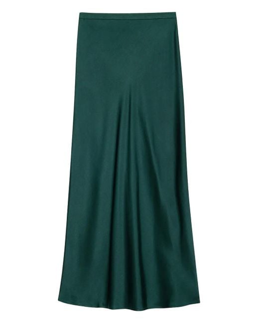 Anine Bing Green Bar Silk Skirt