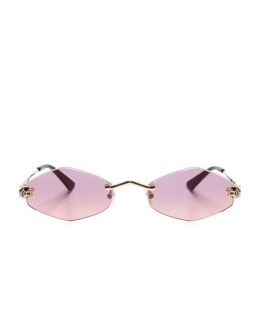 Cartier Pink Panthère-Embellishment Sunglasses