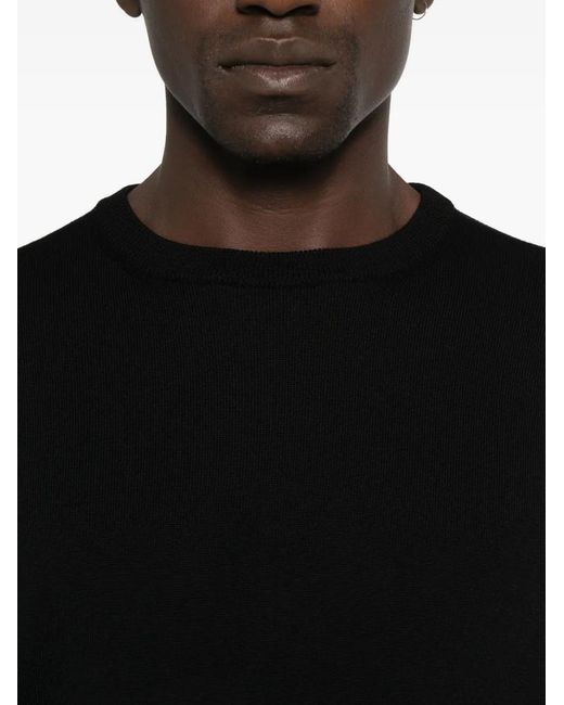 Daniele Fiesoli Black Crew-Neck Wool Sweater for men