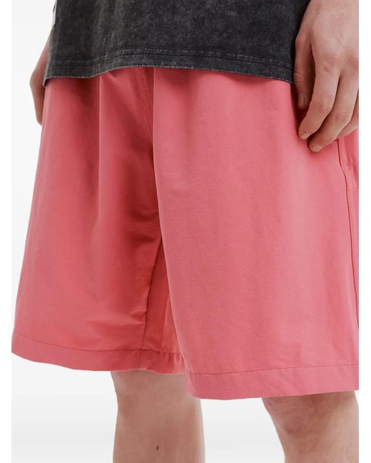 Izzue Pink Logo-Patch Elasticated-Waist Shorts for men
