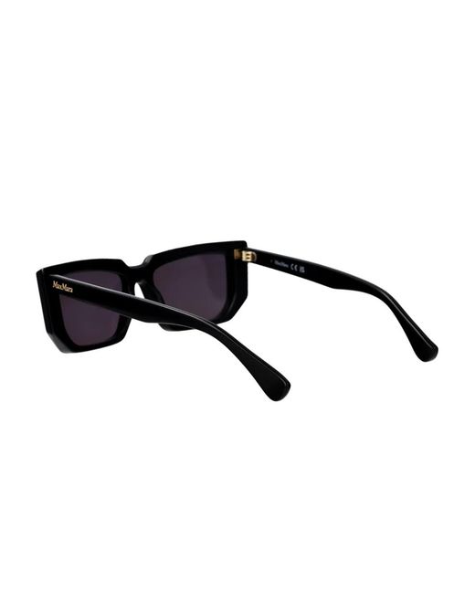 Max Mara Eyewear Black Rectangle-Frame Sunglasses