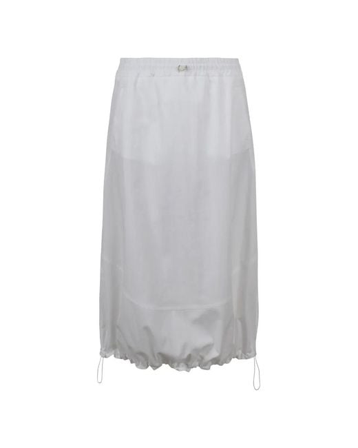 Laminar Gray Drawstring-Hem Midi Skirt