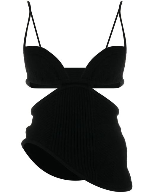Off-White c/o Virgil Abloh Black Cut-Out Ribbed-Knit Top