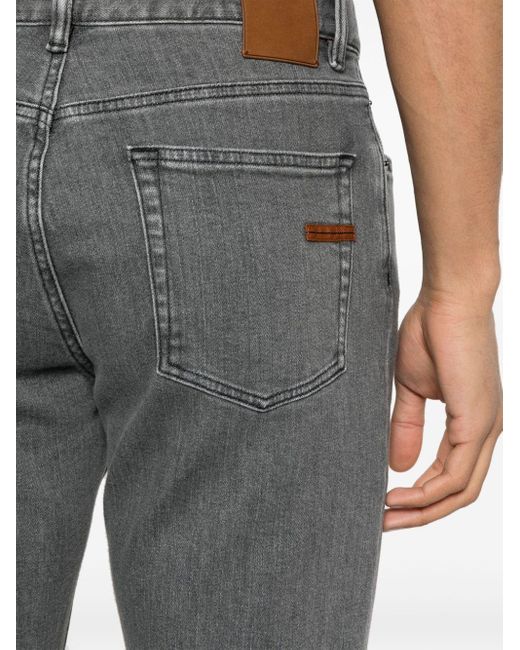 Zegna City Skinny Jeans in het Gray voor heren